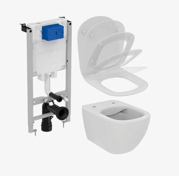 Промо структура за вграждане ProSys Eco 2.0M и тоалетна чиния Tesi RimLS+ бяла IDEAL STANDARD